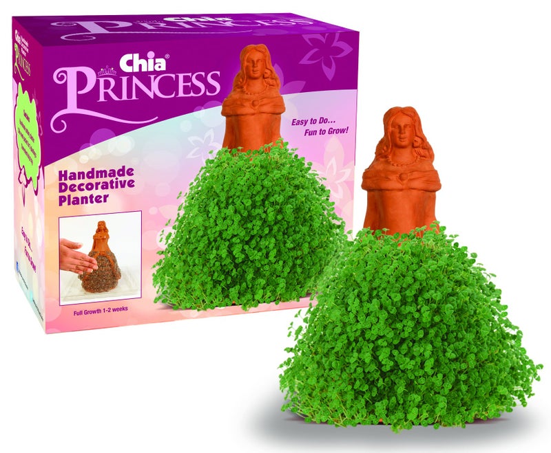 Chia Pet Princess with Seed Pack, Decorative Pottery Planter, Easy to Do and Fun to Grow, Novelty Gift, Perfect for Any Occasion - Image 1